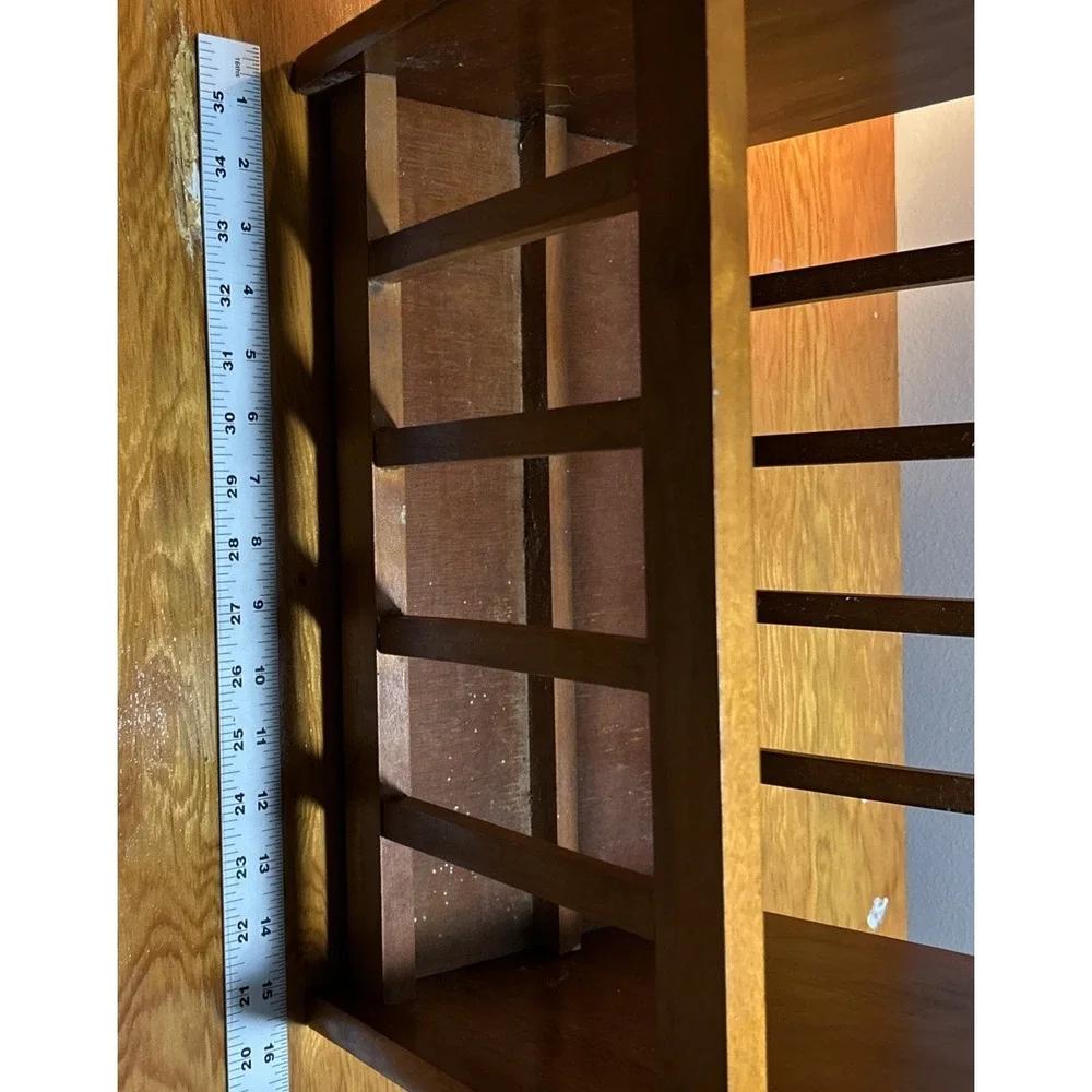 Vintage Large Oak Magazine Rack  Country Cottage 60s 70s Oversized 17x19.5